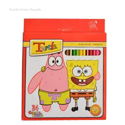 مداد رنگی 24 رنگ مقوایی لاک پشتی