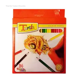 مداد رنگی 24 رنگ مقوایی لاک پشتی