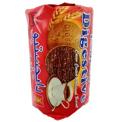 بیسکویت دایجستیو سبوس دار با روکش کاکائو آناتا مقدار 220 گرم