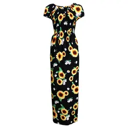 پیراهن ساحلی زنانه طرح گل آفتابگردان کد DS-308