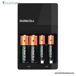 شارژر باتری دوراسل به همراه باتری قلمی و نیم قلمی مدل Duracell 1013490