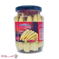 کنسرو بیبی کورن امریکن فرش با طعم فلفل وزن 340 گرم