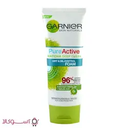 فوم شستشوی صورت گارنیه کنترل چربی مدل pure active حجم 100 میل | آسوکالا