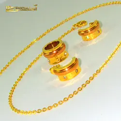 نیم ست زنانه رزگلد طلایی نئوگلوری - Neoglory | آسوکالا