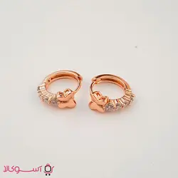 گوشواره زنانه ژوپینگ مدل حلقه ای نگین دار طرح پروانه کد 100