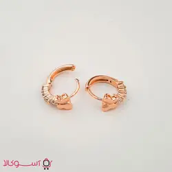 گوشواره زنانه ژوپینگ مدل حلقه ای نگین دار طرح پروانه کد 100