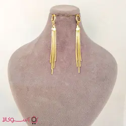 گوشواره زنانه ژوپینگ مدل ریشه ای آویز بلند کد 0094