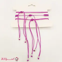 پابند زنانه رنگی سه ردیفه رنگ بنفش کد 0074