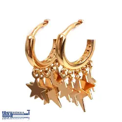 گوشواره زنانه ژوپینگ طرح حلقه ستاره کد 2347
