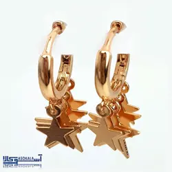 گوشواره زنانه ژوپینگ طرح حلقه ستاره کد 2347