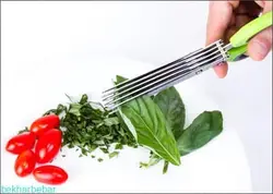 قیچی سبزی خردکن 5 لایه جنس استیل اصل برای آشپرخانه 2024