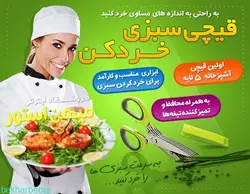 قیچی سبزی خردکن 5 لایه جنس استیل اصل برای آشپرخانه 2024