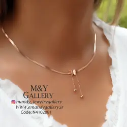 گردنبند رزگلد هرینگبون با پروانه