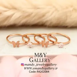 انگشتر چهار حلقه رزگلد پروانه