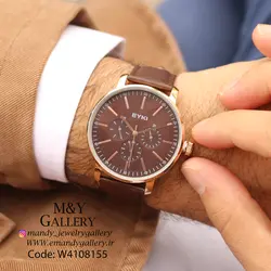 ساعت مردانه سه موتوره بند چرمی