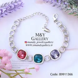 دستبند کریستالی رنگی