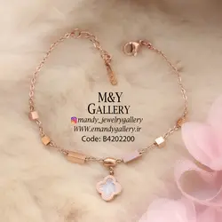 دستبند استیل دو رو ونکلیف رزگلد