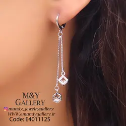 گوشواره مکعبی طرح طلا