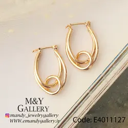 گوشواره حلقه طرح طلا