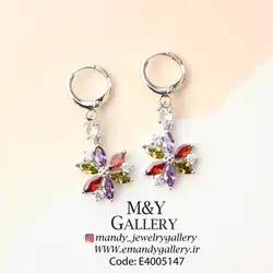 گوشواره گل رنگی