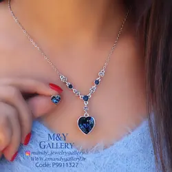 نیم ست سواروسکی قلب و کریستال