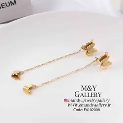 گوشواره دو پروانه استیل