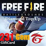 گیفت کارت 231 جم و الماس فری فایر