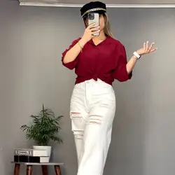 شومیز یقه مردانه کد ۶۸