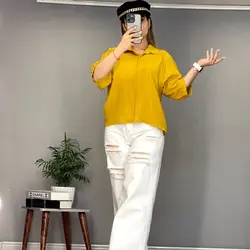 شومیز یقه مردانه کد ۶۸