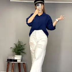 شومیز یقه مردانه کد ۶۸