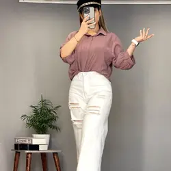 شومیز یقه مردانه کد ۶۸