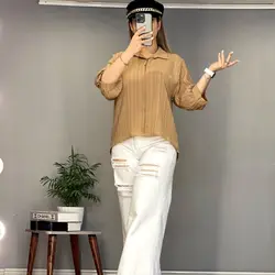 شومیز یقه مردانه کد ۶۸