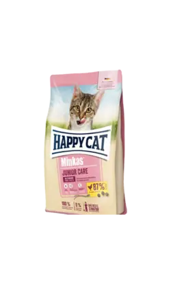 غذای خشک گربه هپی کت جونیور مینکاس 10 کیلویی  Happycat Minkas Junior Care catfood8