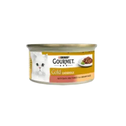 کنسرو گورمت گلد گربه چانکی با طعم اردک و بوقلمون 85 گرمی Gourmet Gold purina chunks duck and turkey 85g