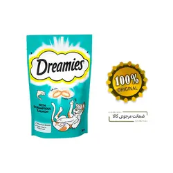 تشویقی دریمز مغزدار  60گرمی طعم ماهی سالمون Dreamies cat with Salmon