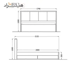 تخت خواب دو نفره هیراد مدل Z101