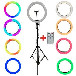 رینگ لایت RGB مدل MJ36 کنترل دار 14 اینچ | هایتل کالا