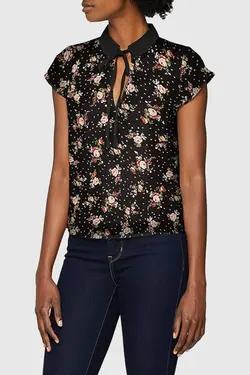 بلوز آستین کوتاه گلدار