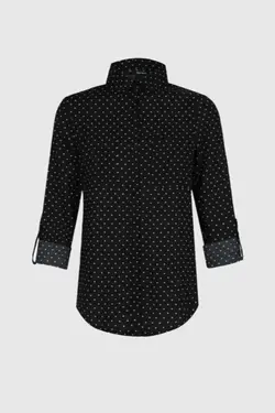 شومیز خال خالی آستین بلند