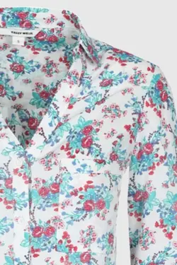 شومیز گلدار آستین بلند