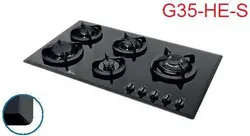 اجاق گاز 5 شعله صفحه ای شیشه ای اخوان G35-he-s