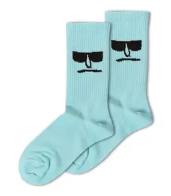 جوراب فانتزی ساق بلند کش انگلیسی آبی