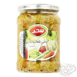 سحر ترشی مخلوط ریز شیشه اختصاصی ۶۵۰ گرمی