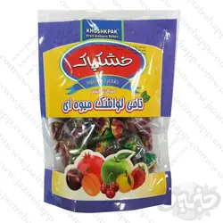 خشکپاک لواشک چند میوه دو سر پیچ تافی ۲۵۰ گرمی