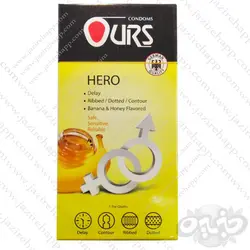 Hero کاندوم تاخیری خاردار و شیاردار موز و عسل