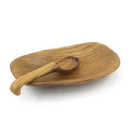 ظرف آجیل خوری چوبی با قاشق