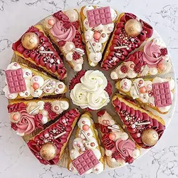 کیک اسلایسی چند رنگ