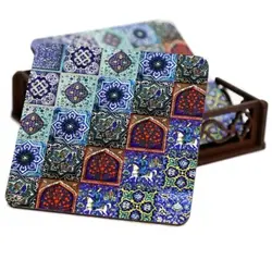 زیر لیوانی چوبی کاشی مرکب