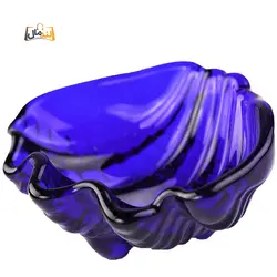 کاسه کریستال طرح صدف - رنگ آبی لاجوردی