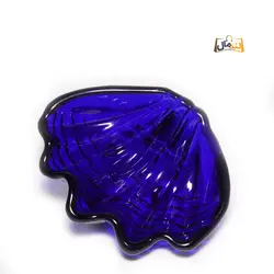 کاسه کریستال طرح صدف - رنگ آبی لاجوردی